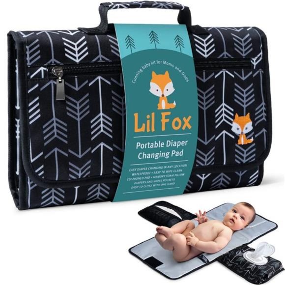 Baby Changing Pad by Lil Fox. Portable Changing Pad for Baby Diaper Bag - Picture 1 of 6